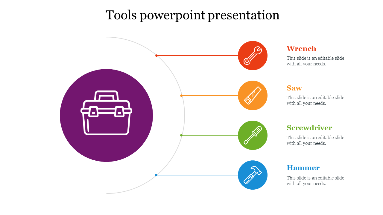 Medal worthy Varicolored Tools PowerPoint Presentation